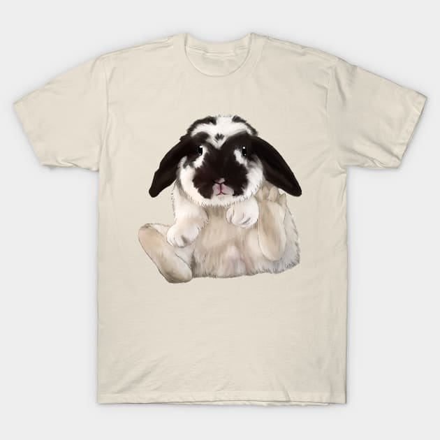 Chio Black and White Rabbit _ Bunniesmee T-Shirt by GambarGrace